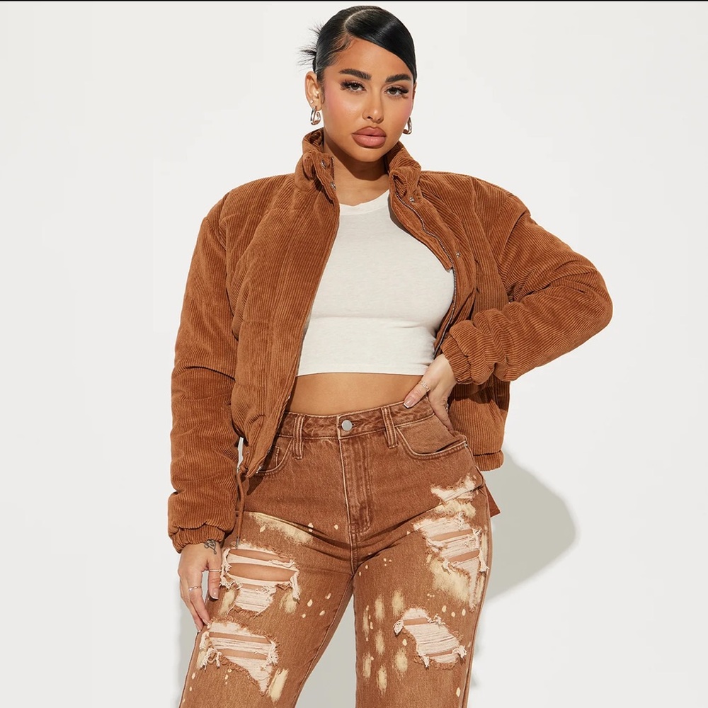 Camel puffer jacket